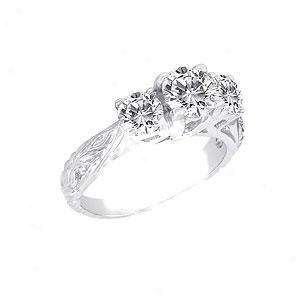 Platinum 2.14 Cttw. 3-stone Diamond Ring