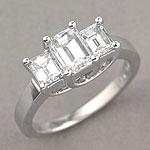 Platinum 3.00 Cttw Emerald Cut Diamond Ring