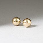 Polished 7mm Ball Stud Earrings, 14k Yellow Gold