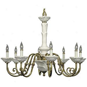 Porcelain 8 Light Chandelier