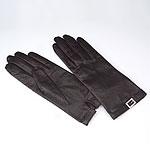 Portolano Leather Gloves With Rhinestone Buckle