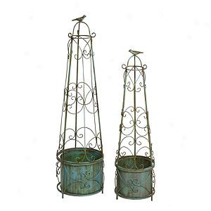 Privilege In c2pc Round Iron Topiary Stands