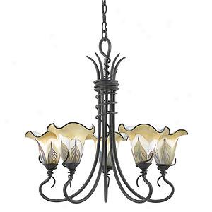 Quoiz3l Art Glass Picturesque Feather Chandelier