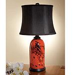 Red Handblown Table Lamp