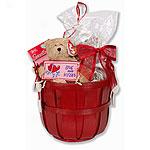 Red Valentines Day Caramel Apple Gift Basket