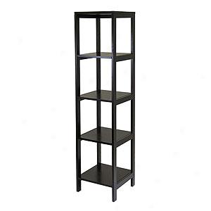 Reeve 5 Tier Espersso Wood Tower Shelf