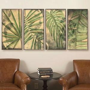 Regal Palm Set Of 4 12in X 24in Canvas Prints