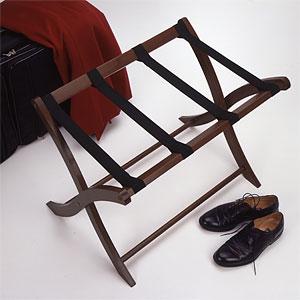 Regalia Beechwood Luggage Rack With Canvas Straps