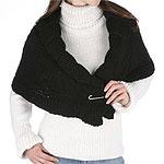 Renee's New York Black Knit Shrug With Pin