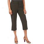 Renuar Collecyion Brown Cropped Pants With Buckles