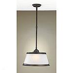 Retro Cased Glass Mini Pendant Lamp, Bronze Finish