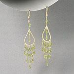 Rf Jewelry 18k Plated Peridot Chandelier Earrings