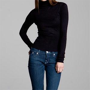 Rock & Republic Chelsea BlackM ock Neck Sweater