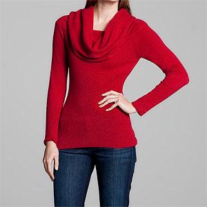 Rock & Republic Crimson Cashmere Cowl Neck Sweater