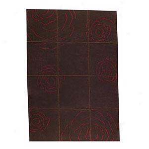 Rose Red Hand-knotted Rug