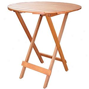 Round Folding Wood Table