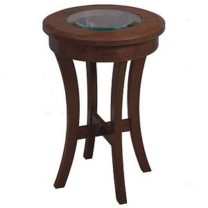 Round Side Table With Glass Top