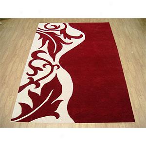 Royal Quill Red & White Hand Tufted Wool Rug