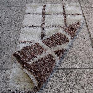 Safari White & Brown Checkered Rug