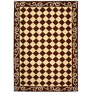 Safavieh Chelsea Brown Scrlol Checkerboard Rug