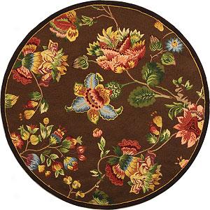 Safavieh Chelsea Chocolatte Floral Hooked Round Rug