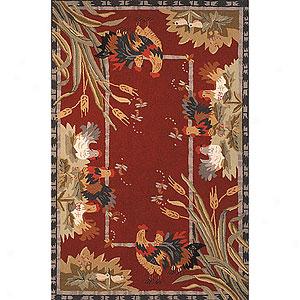 Safavieh Chelsea Rooster Garden Red Wool Rug