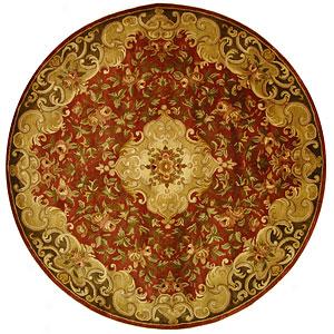 Safavieh Classic Collection Round Red Floral Rug