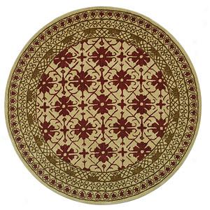 Safavieh Classic Ivory & Rd Tufted Wool Round Rug