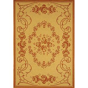 Safavieh Courtyard Collectiin Natural And Rust Rug