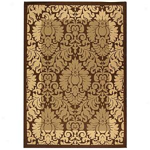 Safavieh Courtyard Collection Brown Damask Rug