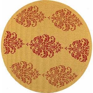 Safavieh Courtyar Collection Red Damask Rug