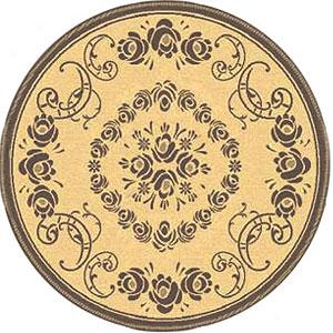 Safavieh Round Courtyard Collection Floral Rug