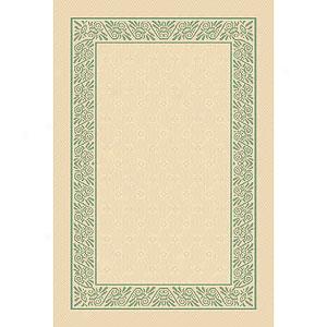 Sage Ornate Scroll Border Indoor/outdoor Rug