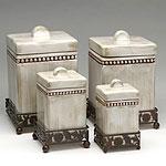 Salinas Antique White Four-piece Canister Set