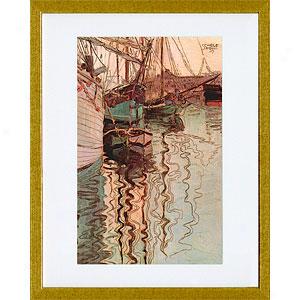 Schiele Sailboats In Wollenbrwegten Framed Print