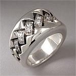 Scott Kay 0.26 Cttw. Diamond Stitched Silver Ring