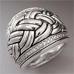 Scott Kay 0.30 Cttw. Diamond & Silver Basket Ring