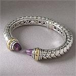 Scott Kay 18k & Silver Bracelet With Amethysts