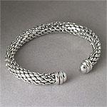 Scott Kay 8mm Silver Flex Weaved 6.75in Bangle