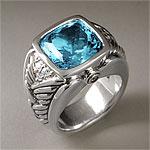 Scott Kay Silver 0.21 Cttw. Diamond & Topaz Ring