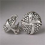 Scott Kay Sterling Silver Weaved Shied Earrings