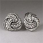 Scott Kay Sterling Silver Button Earrings