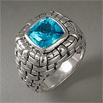 Scott Kay Sterlnig Silver & Bold Blue Topaz Ring