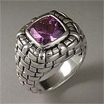 Scott Kay Sterling Silver & Amethyst Ring