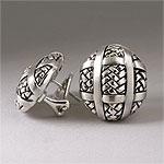 Scott Kay Sterling Silver Weaved Shield Earrings