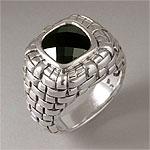 Scott Kay Sterling Silver & Onyx Weaved Ring