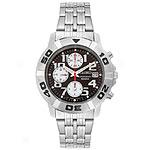 Seiko Men's Steel & Black Sport Chronograph