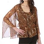 Separates By Nyc Design Co. Brown Paisley Top