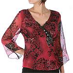 Separates By Nyc Design Co. Red Floral Top