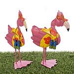 Set Of 2 Flamingo Sightseer Garden Figurines